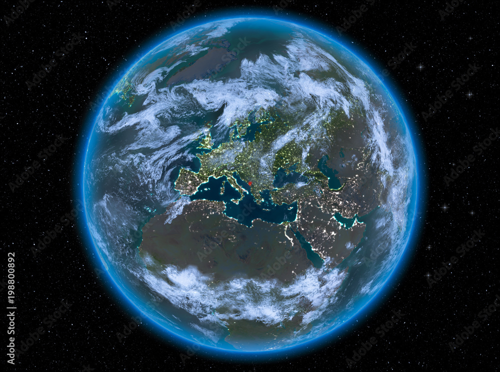 Fototapeta premium Montenegro at night on Earth