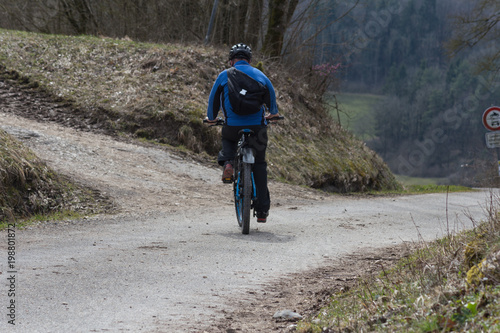 cyclist people enjoy outdoor wanderlust with their ebikes mountainbikes photo