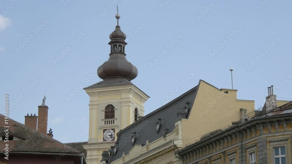 The Roman Catholic Church's tower in Sibiu The Roman Catholic Church's tower in Sibiu