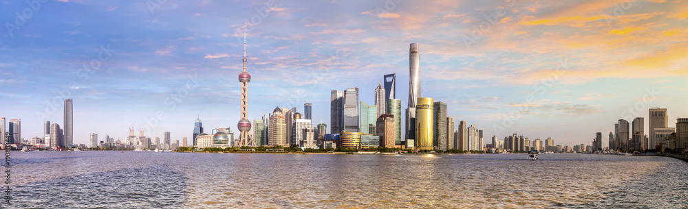 Fototapeta premium Skyline of urban architectural landscape in Shanghai