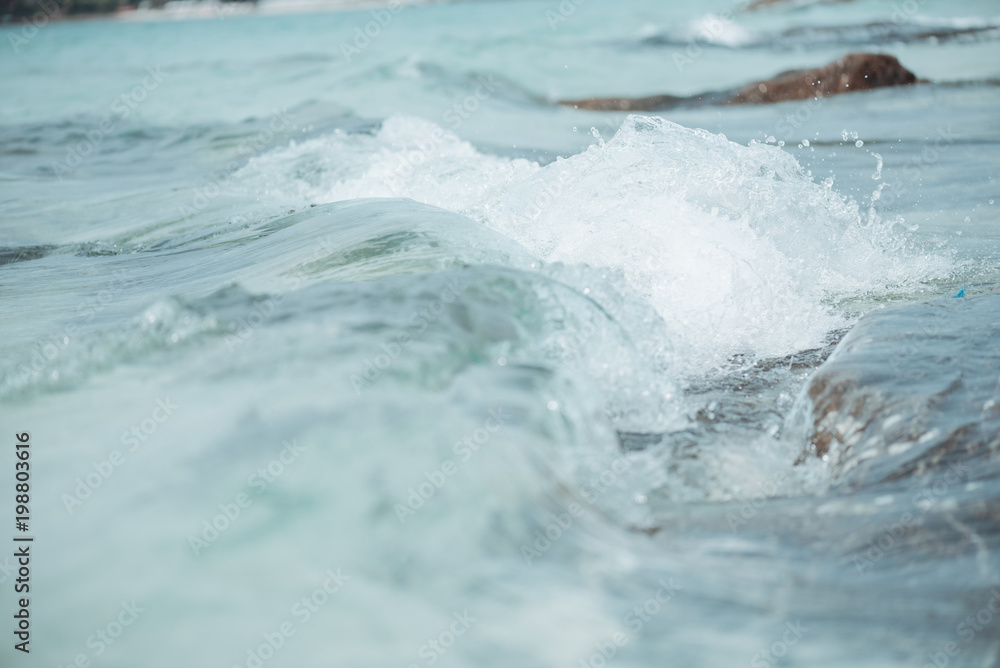 beautiful beach with waves in the nature of the background beautiful beach with waves in the nature of the background