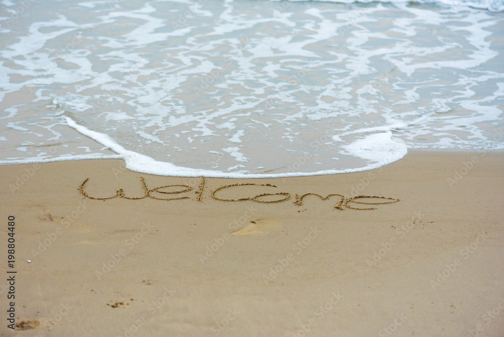 Beach welcome to the summer with copy space concept background Beach welcome to the summer with copy space concept background