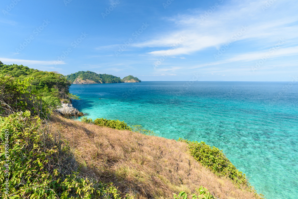 Beautiful island in north andaman sea,clear water,summer vacation