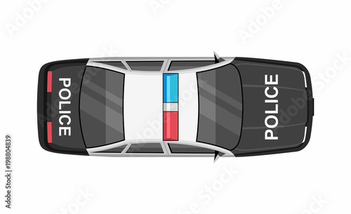 Police car with top view