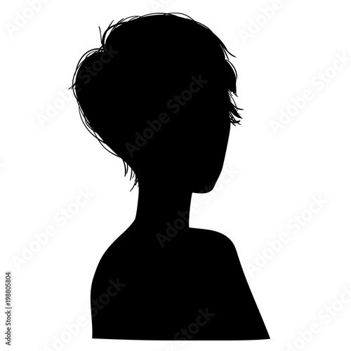 Vector illustration of a silhouettes head girls