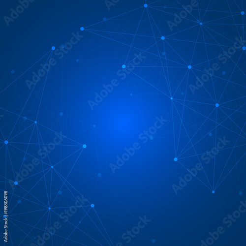 Abstract background with connected lines and dots.