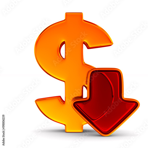 dollar sign and red arrow o...