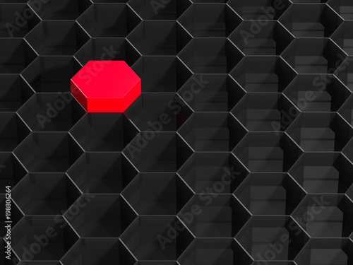 Black hexagon background wi...
