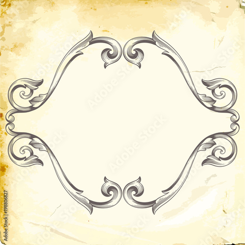 Vector baroque of vintage elements for design. 