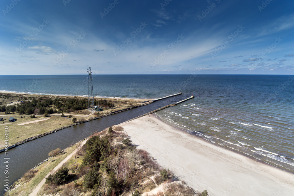 Small port Pavilosta at Baltic sea coast, Latvia.