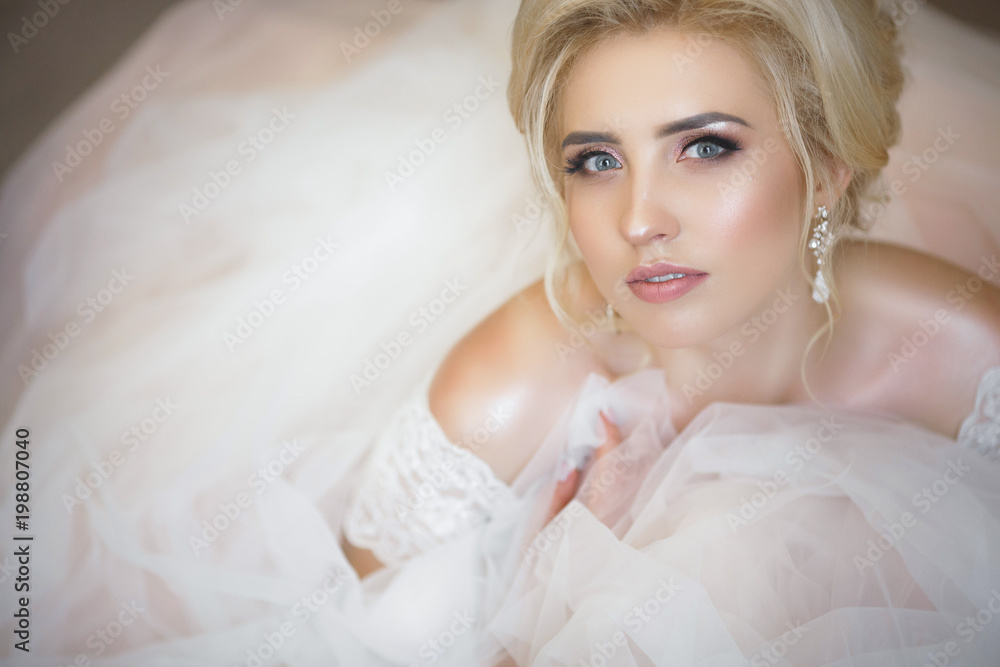 Closeup portrait of a beautiful young bride Closeup portrait of a beautiful young bride