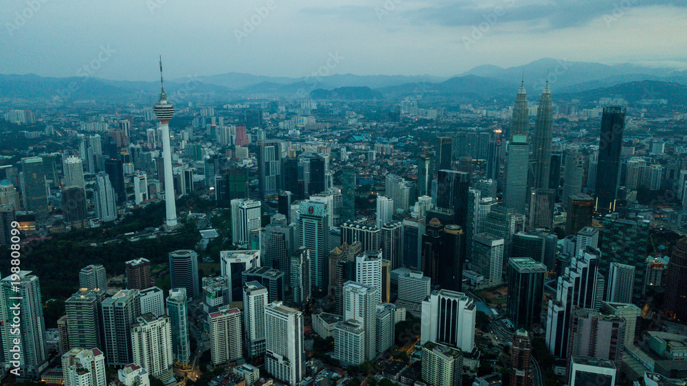 Samolepka Aerial view Kuala lumpur city of Malaysia early in the morning