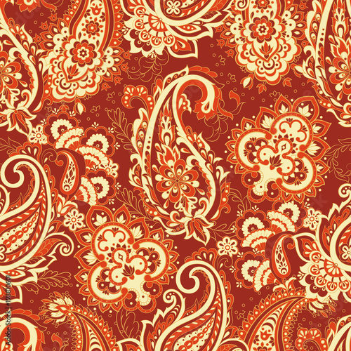 paisley ethnic seamless pattern