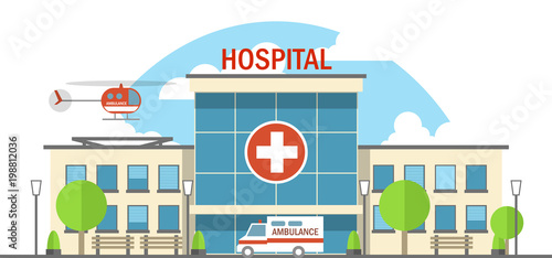 Flat Hospital Illustration
