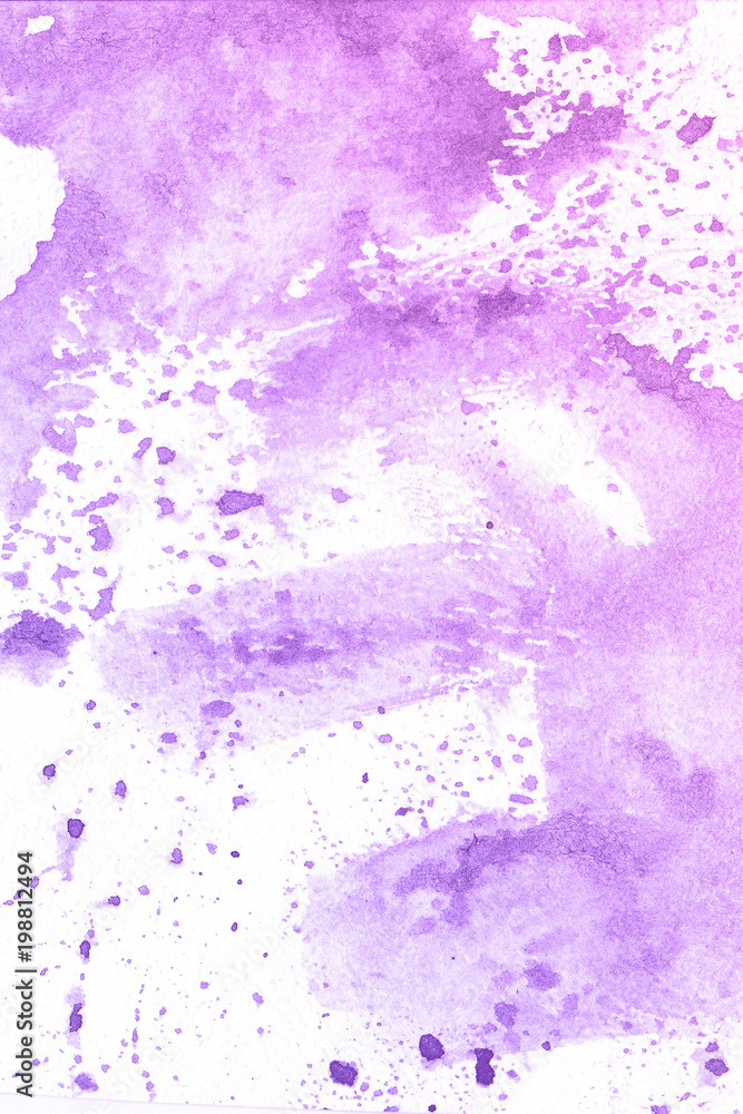 Art. Watercolor violet and pink paint background.