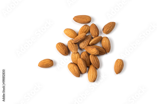 Fotografia Almond nuts isolated on white background