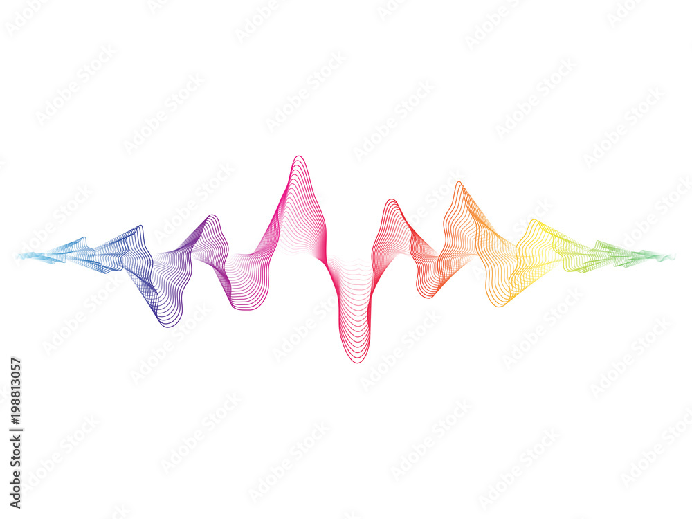 Cool Sound Wave White Background
