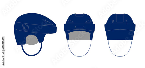 Hockey helmet blue icon