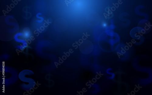 Abstract dark blue dollars sign background