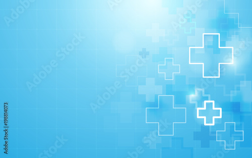 Abstract geometric medical cross shape medicine and science concept background photo