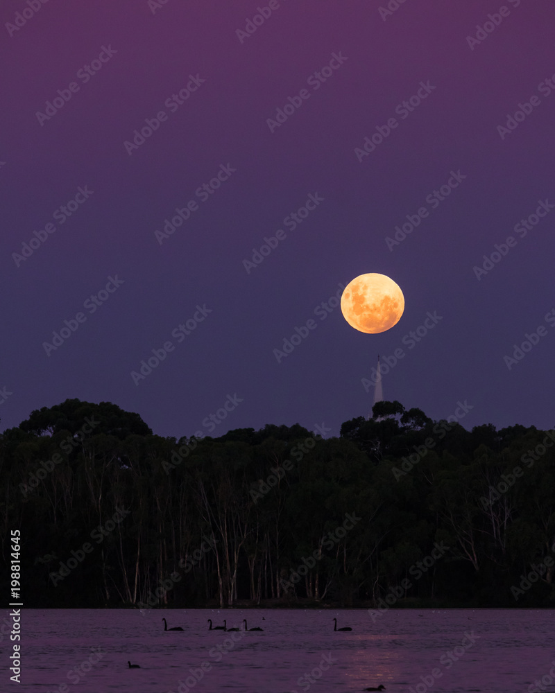 Moonrise over Lake Monger