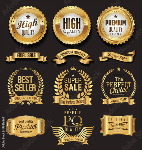 Luxury white labels collection vector illustration 