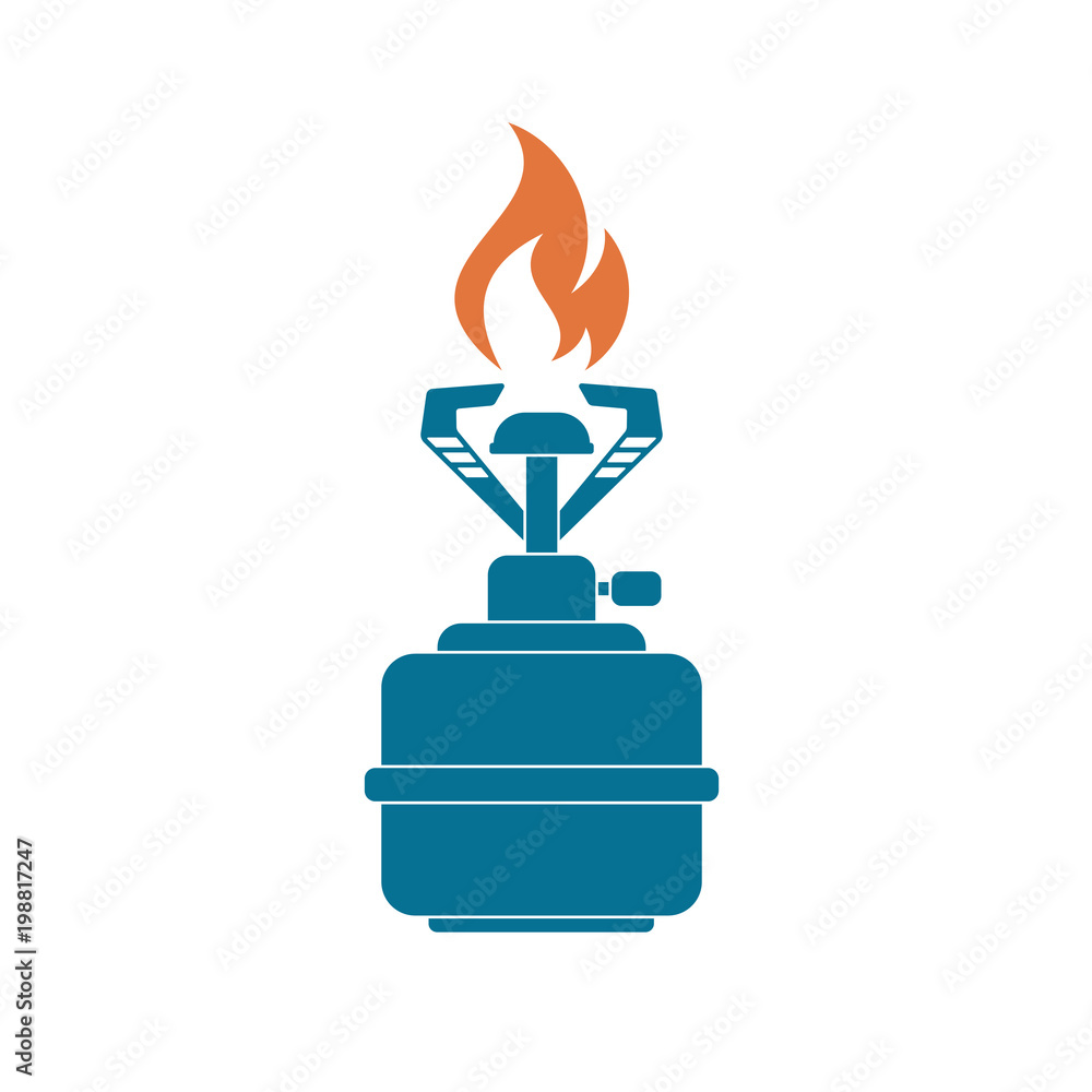 Camping stove icon vector Camping stove icon vector