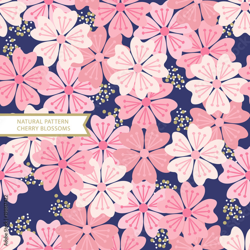 Cherry Blossom Pattern,Floral Seamless Pattern