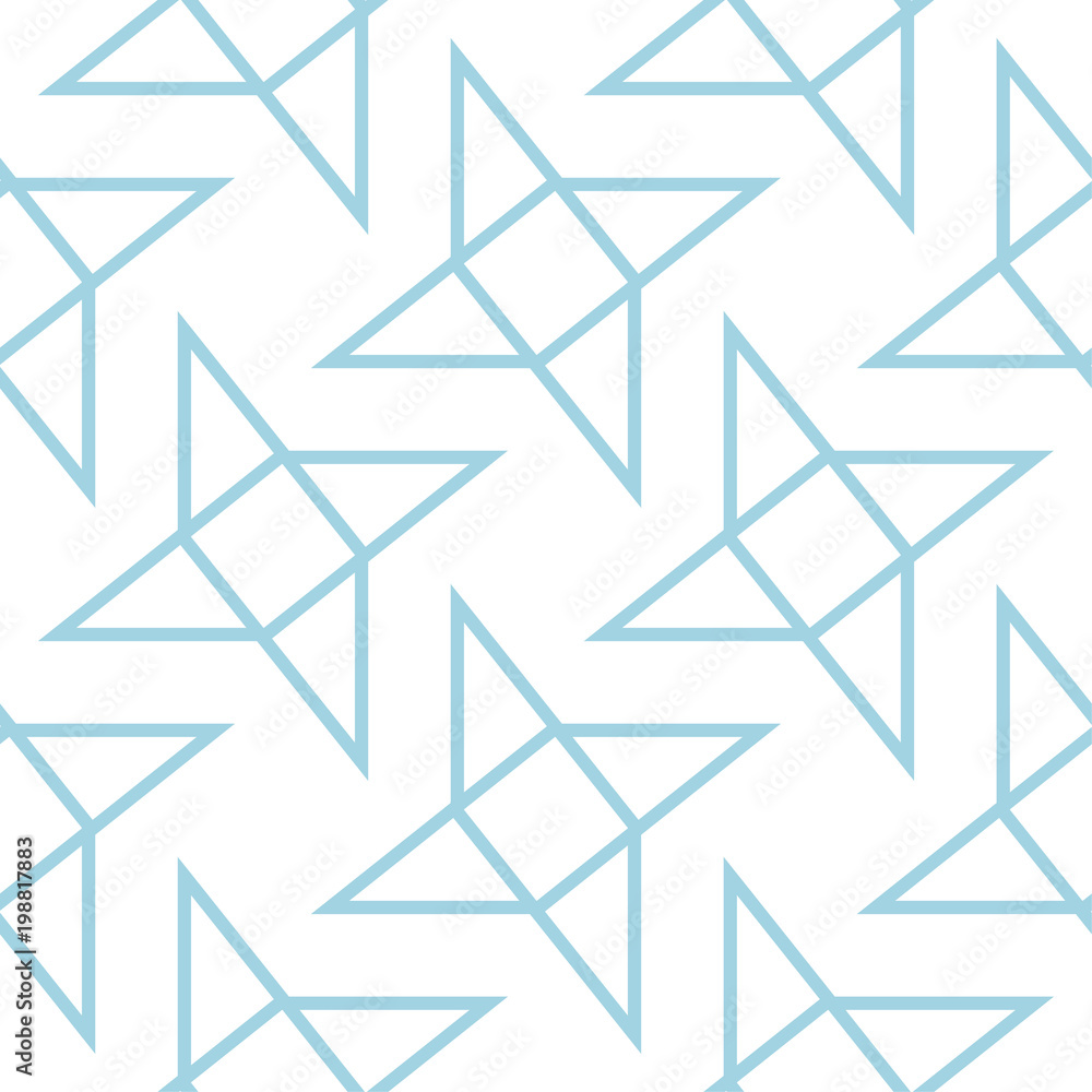White and blue geometric seamless pattern