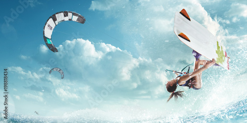 Tableau sur toile kitesurfing