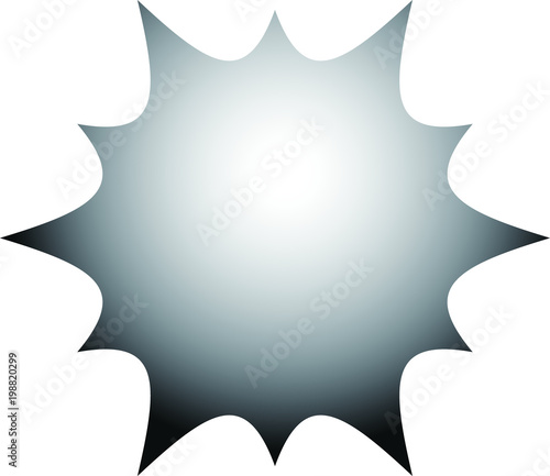 White explosion badge