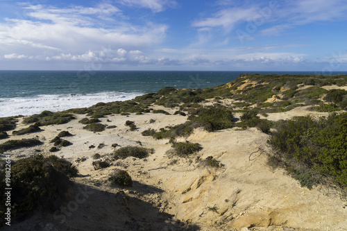 Felsküste am Atlantik im Parque Natural do Sudoeste Alentejano e Costa Vicentina, Algarve, Portugal, Europa