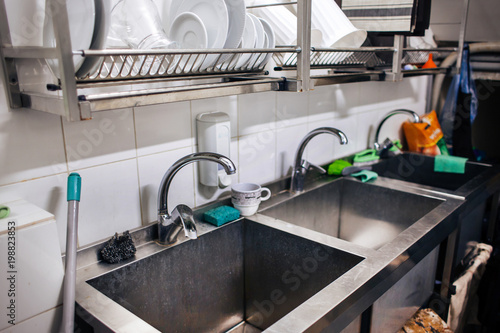 kitchen sinks in the restaurant
