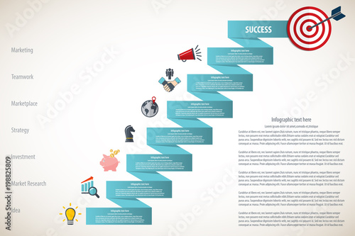 Business success . Infographic template and icon set. vector