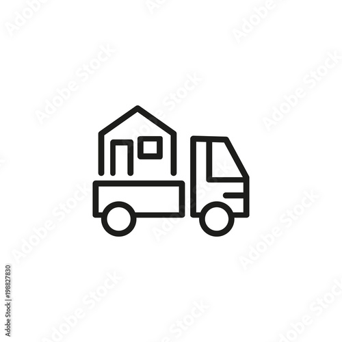 Moving home line icon