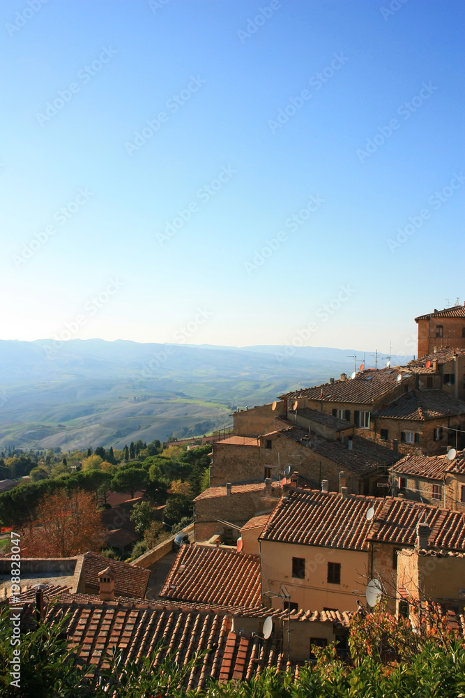 Panorama of the ancient city of Volterra, Italy