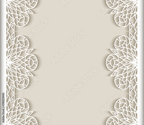 Vector frame with cutout lace borders