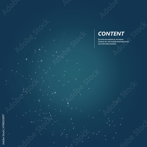 Abstract polygonal connection science and technology vector design