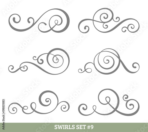 Calligraphic swirls collection