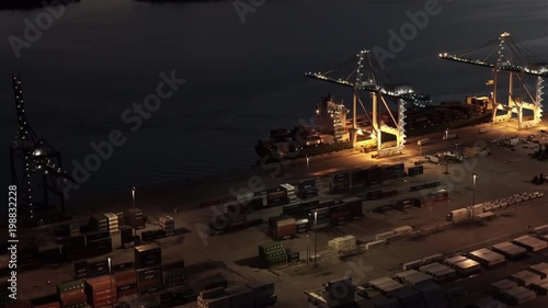 Miami aerial view PortMiami night 41a