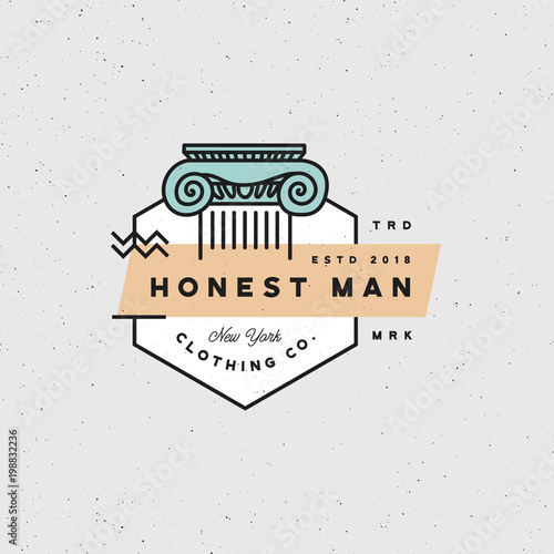 honest man clothing company label. vector illustration