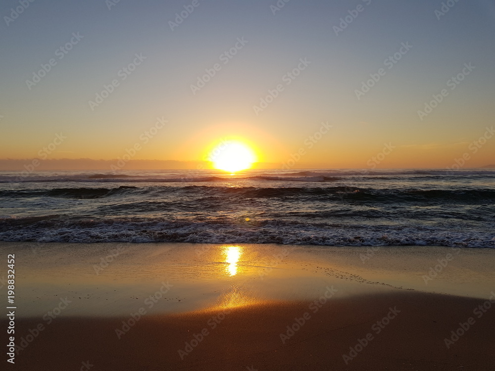 Beach Sand Sunrise Reflections