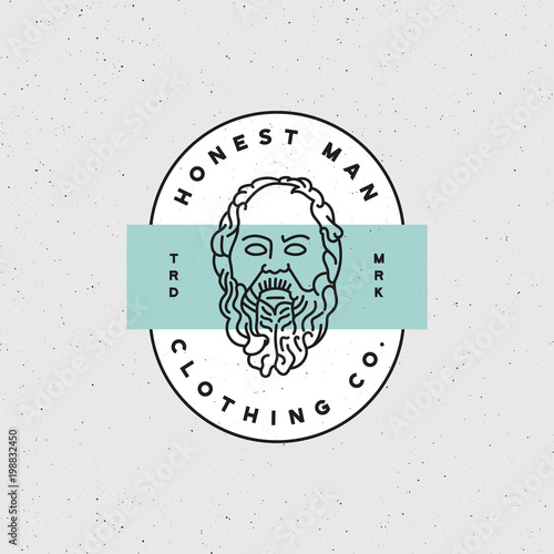 honest man clothing company label. vector illustration