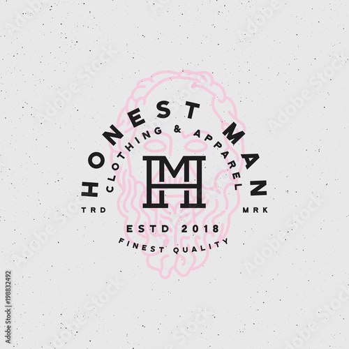 honest man clothing company label. vector illustration