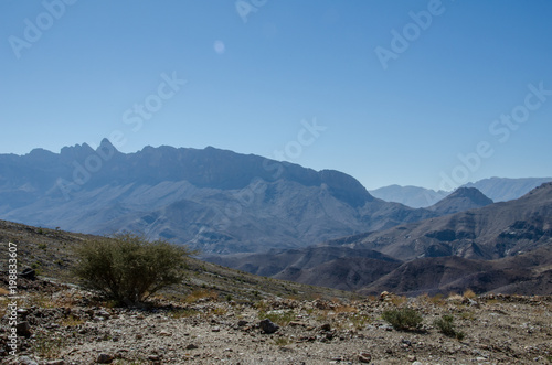 View on mountain ridge in Oman