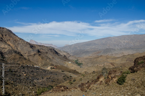 View on mountain ridge in Oman