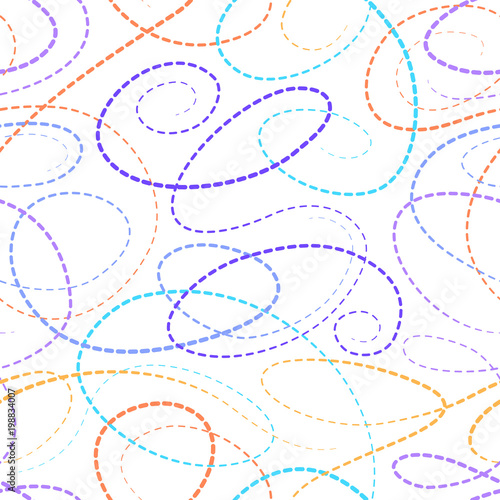 Color dotted lines curves seamless pattern