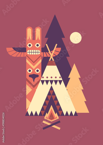 Indian totem and tent