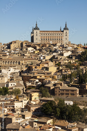 Panoramic of Toledo, with blue sky. Castilla la Mancha. Spain