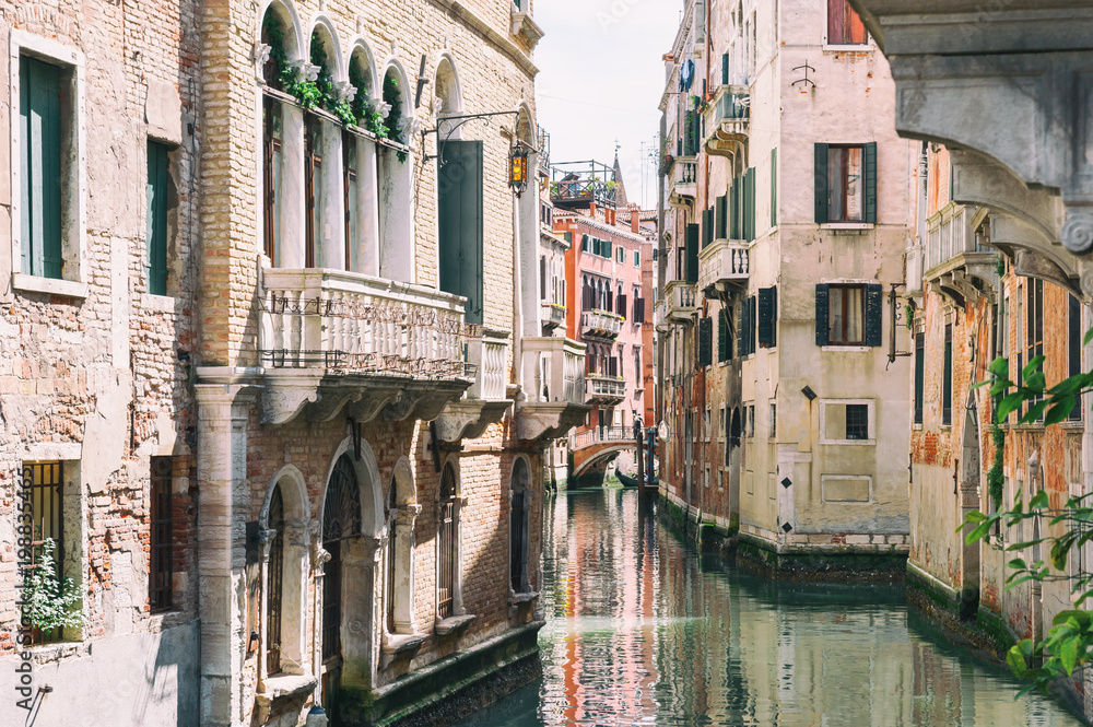 Scenic canal in Venice, Italy.